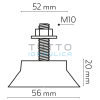 Set 4 Piedini Antivibranti con Fissaggi M.10 | mm. 56x20 | Kg.150 - immagine 2