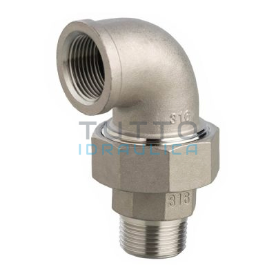 Bocchettone in Acciaio Inox AISI 316 Curvo MF 3/4"