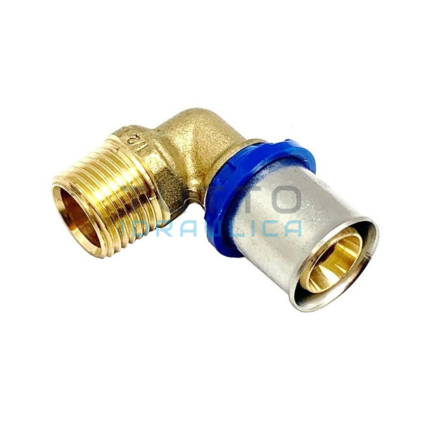 Gomito a Pressare Maschio APE per Tubo Multistrato Diam. 20 x 1/2"