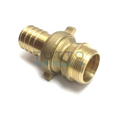 Raccordo Portagomma in Ottone 3 Pezzi Maschio Diam. 15 x 1/2"