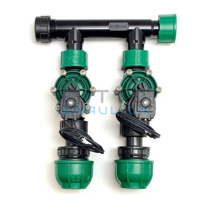 Collettore Irrigazione in PVC | IRRITEC | 1" | a 2 Zone con Elettrovalvole Uscita D.32