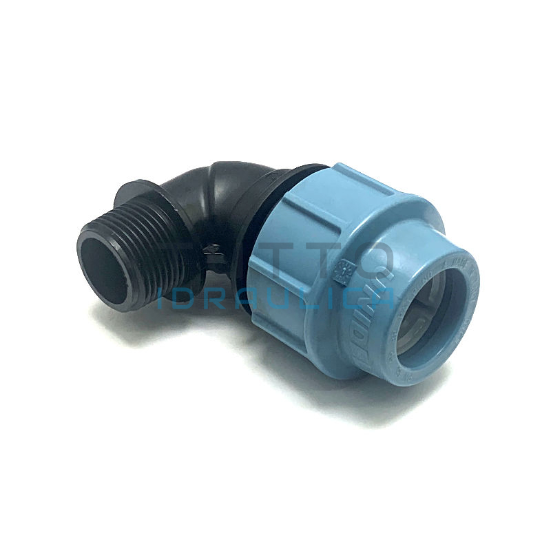 Gomito Maschio in PP Unidelta PN16 per Tubo in Polietilene Diam. 32 x 3/4"