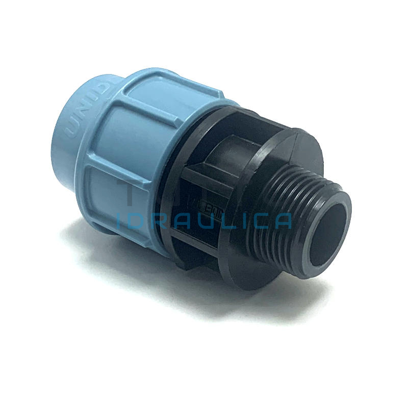 Raccordo Diritto Maschio in PP Unidelta PN16 per Tubo in Polietilene Diam. 16 x 1/2"
