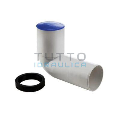 Curva WC Innesto Prolungata con Guranizione e Tappo | Diam. 110