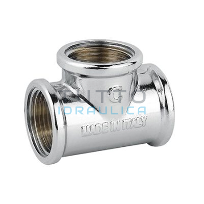 Tee Ottone Cromato Lucido Femmina 1/2"
