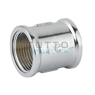 Manicotto Ottone Cromato Lucido Femmina 1/2"