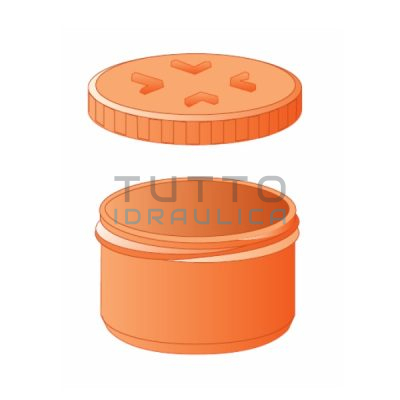 Tappo a Vite Arancio PVC Maschio Diam.125