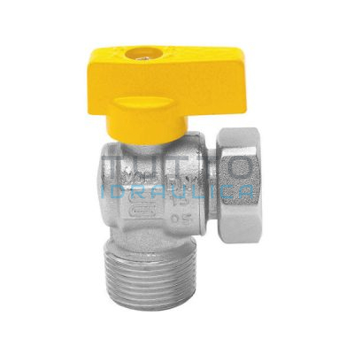 Valvola a Sfera GAS a Squadra con Dado Girevole a Farfalla MF 3/4"
