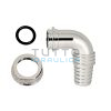 Curva Attacco Lavatrice con Ghiera 1" Attacco 17-22 mm Cromata