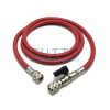 Tubo Flessibile per Gas R410A - R32 | L.150 cm | ROSSO + Valvola a Sfera 5/16"