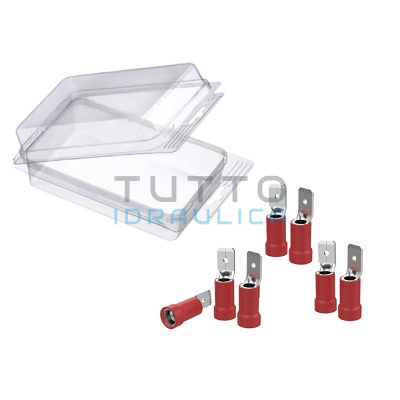 Blister Connettori Preisolati Maschio | Rosso | Pz.10 | mm. 6,3