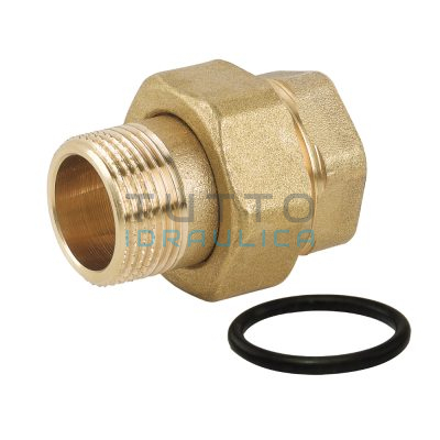 Bocchettone in Ottone Giallo | Diritto con O-Ring | MF | Diam. 1"
