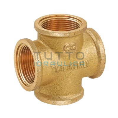 Croce in Ottone Giallo Femmina | Diam. 3/4"