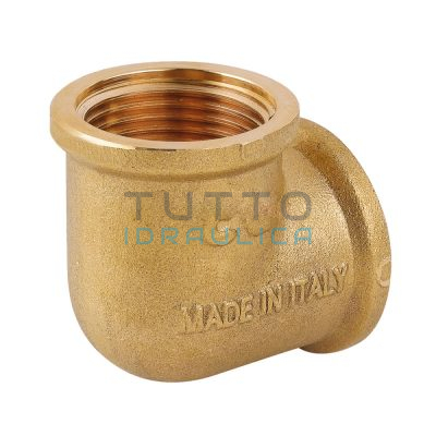 Gomito in Ottone Giallo a 90° | FF | Diam. 1"1/4