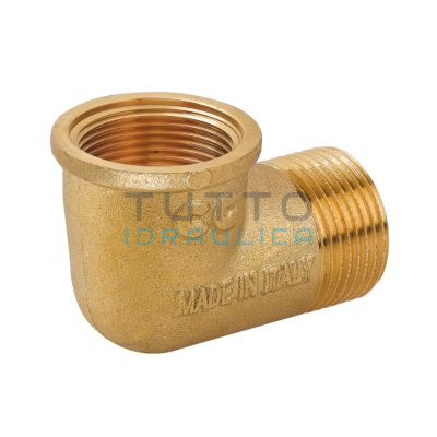 Gomito in Ottone Giallo a 90° | MF | Diam. 1"