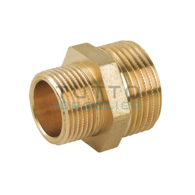 Nipplo Ridotto in Ottone Giallo Maschio 1"1/2 x 1"