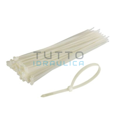 Fascette di Cablaggio in Nylon | Bianche | 4.8x300 mm | (Pz.100)