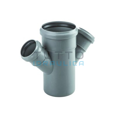 Braga Innesto Ridotta Doppia per Scarichi a 45° D. 90x40x40