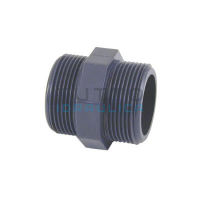 Nipplo in PVC-U | PN16 | Filettato MM |  Diam. 1"1/2