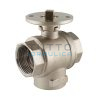 Corpo Valvola De Pala Ottone | 3 Vie | Deviatrice a "T" | F 1" | Attacco ISO 5211 = F3 Q09 | 613TI