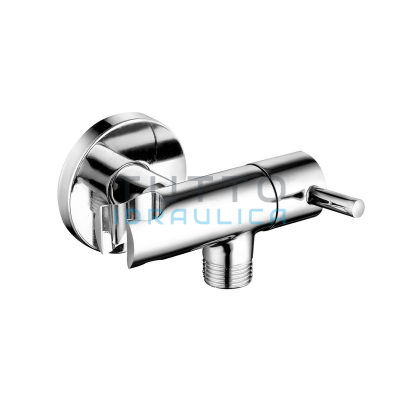 Presa Acqua 1/2" con Supporto + Chiusura Modello Lusso | Cromo | Tonda