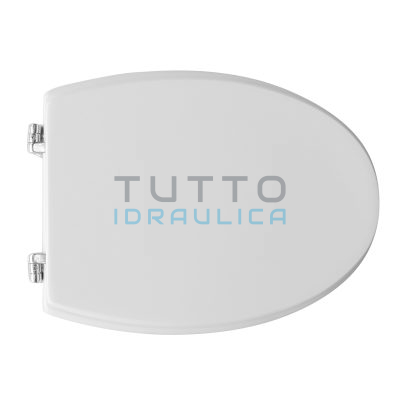 Sedile WC per Vaso in Ceramica | Forma 1 | Cerniere Tipo A | Lungh. 47 cm | Largh. 34 cm