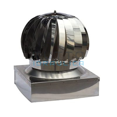 Cappello Tirafumi Acciaio Inox 304 Mono Parete Base Quadra 370x370