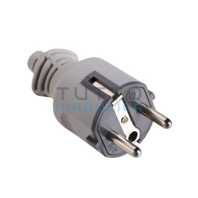 Spina Schuko Diritta 2 Poli + T | 16A | In Gomma