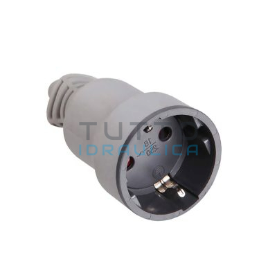 Presa Schuko Diritta 2 Poli + T | 16A | In Gomma