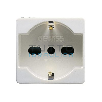 GW20246 | Presa Schuko Bipasso GEWISS | System | 10/16A | Bianco