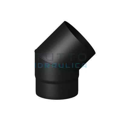 Curva Nera 45° MF per Stufe a Legna | Acciao al Carbonio mm.2 | Diam.140