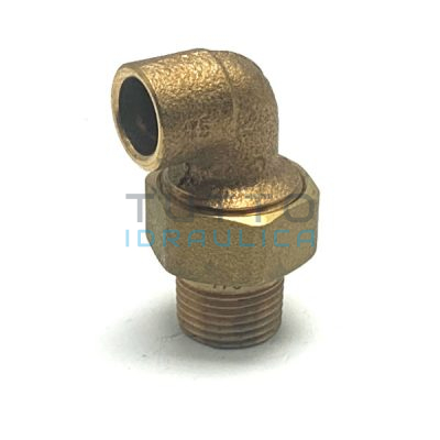 Bocchettone Bronzo a Saldare Curvo Maschio 12 x 1/2"