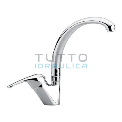 Miscelatore Lavello Cucina D'AMBRA | Canna a Luna | Serie BLU 2.0