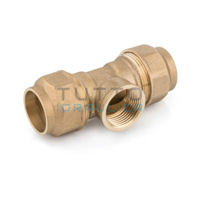 Tee in Ottone Femmina per Tubo in Polietilene | Diam. 32 x 1"