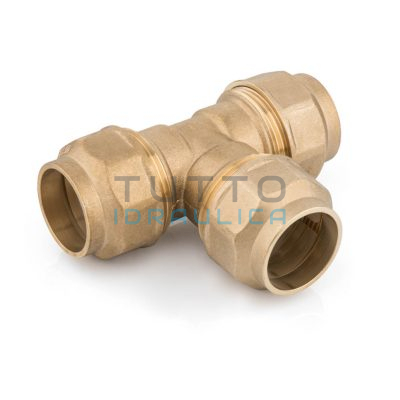 Tee in Ottone per Tubo in Polietilene | Diam. 40