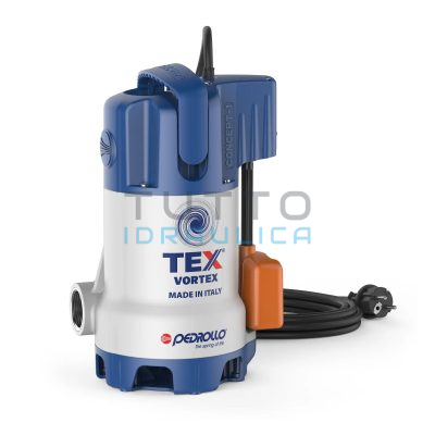 Elettropompa | PEDROLLO | Acque Sporche | Monofase | TEX 2 VORTEX | l/min. 220 | H.max mt. 8,3 | Hp 0.5