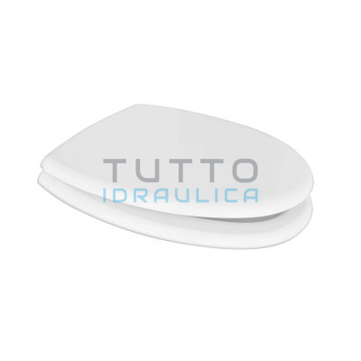 Sedile WC per Vaso in Ceramica | Forma 4 | Cerniere Tipo C | Lungh. 42,5-45 cm | Largh. 36 cm