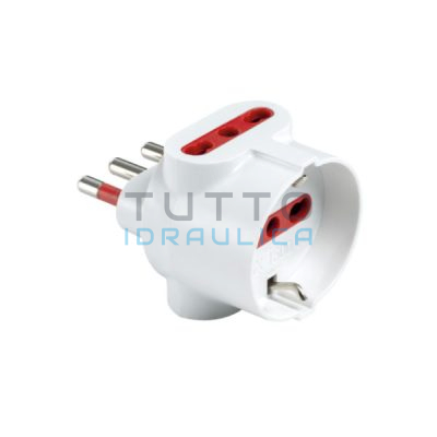 Adattatore Triplo Schuko Bipasso 2 Poli + T 16A