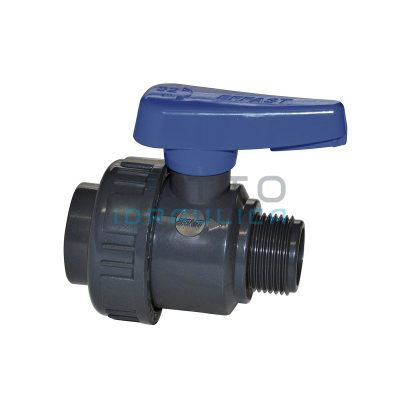 Valvola a Sfera in PVC | PN16 | con Bocchettoni | MF | Diam.1"