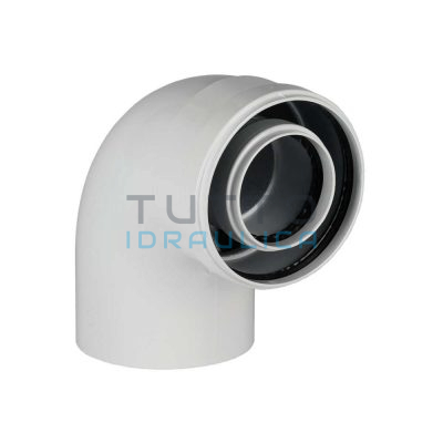 Curva Coassiale in Alluminio 60/100 | MF | 90°