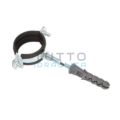 Collare Zincato Isofonico Antivibrante con Fissaggio | Diam. 3/4"