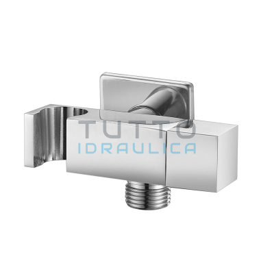 Presa Acqua 1/2" con Supporto + Chiusura Modello Lusso | Cromo | Quadro