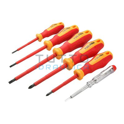 Set Cacciaviti da Elettricista | TOLSEN | Pz.5 + Tester | 38013
